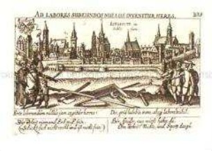 Liegnitz in Schlesien, Ansicht und Szene (aus Fürst, Sciographia, Nr. B 39)