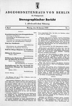 Nr. 1, 12. Januar 1959