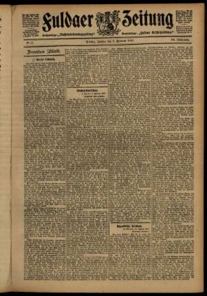 Zweite Ausgabe vom Freitag, den 01. Februar 1907.