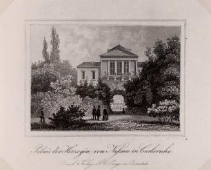 Ansichten Karlsruher Gebäude, Bauwerke und Denkmäler. Palais der Herzogin von Nassau