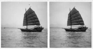 Hongkong. Sampanboot vor der Küste