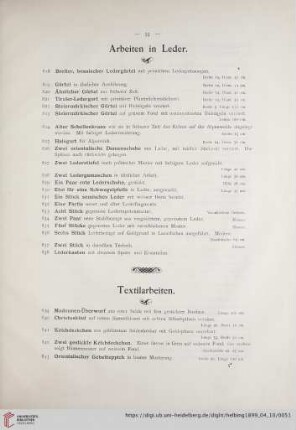 Textilarbeiten (Nr. 839-895)