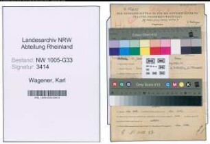 Entnazifizierung Karl Wagener , geb. 26.01.1904 (Lehrer)