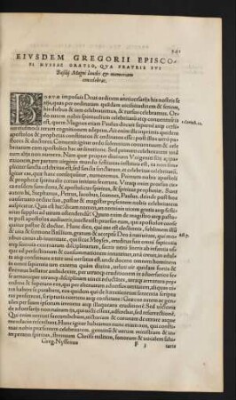 Eiusdem Gregorii Episcopi Nyssae Oratio ...
