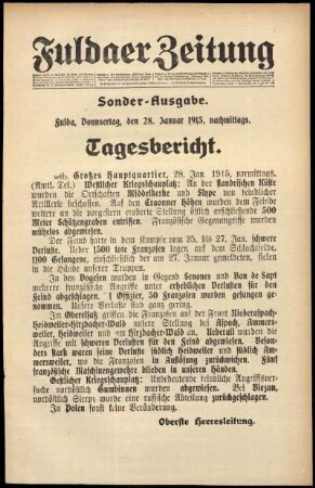 Ausgabe vom Donnerstag, den 28. Januar 1915.