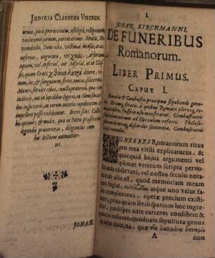 Johan: Kirchmanni Lubecensis De Funeribus Romanorum : Libri Quatuor Cum Appendice ; Acceßit & Funus Parasiticum Nicolai Rigaltii