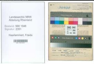 Entnazifizierung Frieda Haarlammert , geb. 12.01.1919 (Postassistentin)