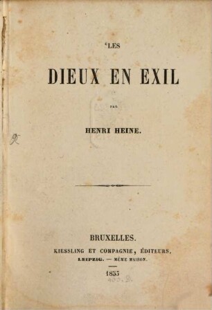 Les dieux en exil