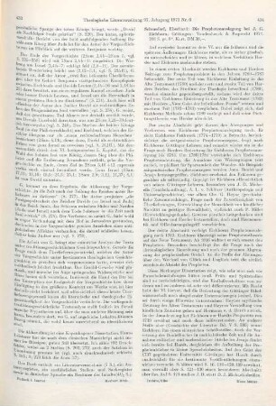 434 [Rezension] Sehmsdorf, Eberhard, Die Prophetenauslegung bei J. G. Eichhorn