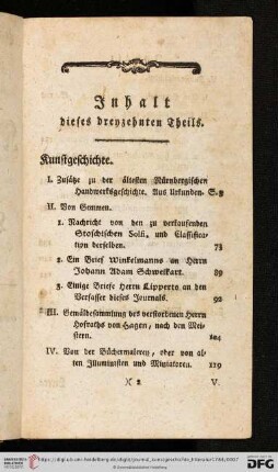 Inhalt dieses dreyzehnten Theils