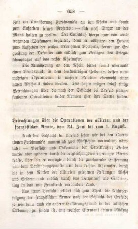 Betrachtungen über die Operationen der alliirten und der französischen Armee, vom 24. Juni bis zum 1. August.