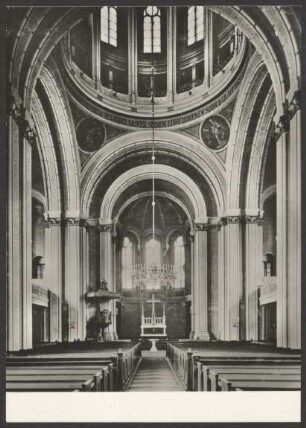 Ansichtskarte "Ev. St. Thomas-Kirche", Innenaufnahme