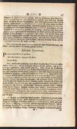 Salvatio Novorum