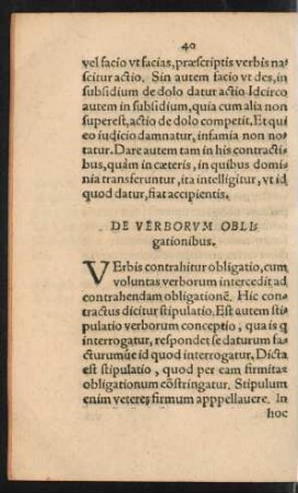 De Verborum Obligationibus.