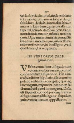 De Verborum Obligationibus.