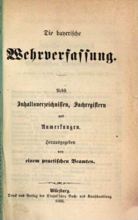 Bayerisches Wehrverfassungs-Gesetz : in Wirksamkeit getreten am 1. Februar 1868 ; nebst Inhaltsverzeichniß, Sachregister und Anmerkungen, 9. Die Organisation der Gendarmerie in der Haupt- und Residenzstadt München ...