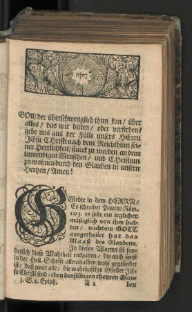 [Das Unterschiedene Maaß des Glaubens/]