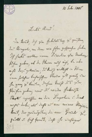 Brief vom 10. Februar 1885