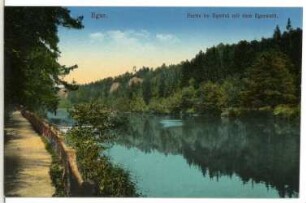 Eger (Böhmen). Partie im Egertal mit dem Egerwald.
