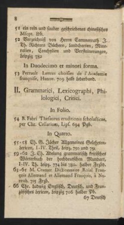 II. Grammatici, Lexicographi, Philologici, Critici