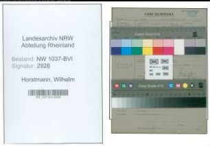 Entnazifizierung Wilhelm Horstmann , geb. 29.11.1900 (Regierungsinspektor)