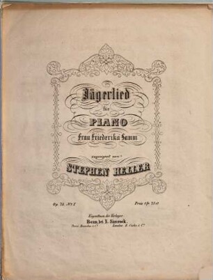 Jägerlied : für Piano ; op. 73,1