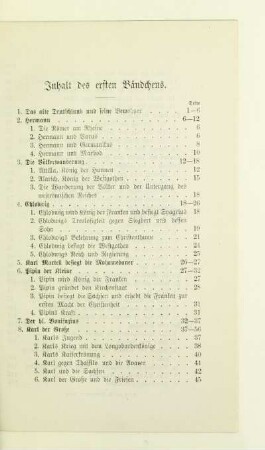 Inhalt des ersten Bändchens