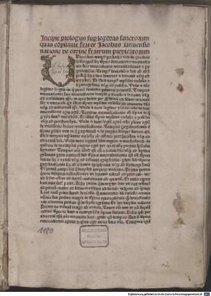 Incipiunt lege[n]de sanctorum