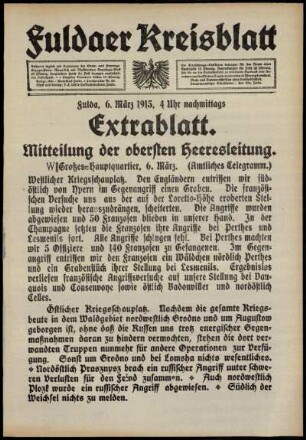 Zweite Ausgabe vom Samstag, den 06. März 1915.