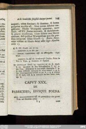 Caput XXX. De Parricidio, Eiusque Poena.