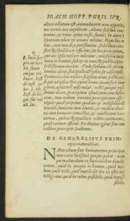 De Generalibus Principiis naturalibus.