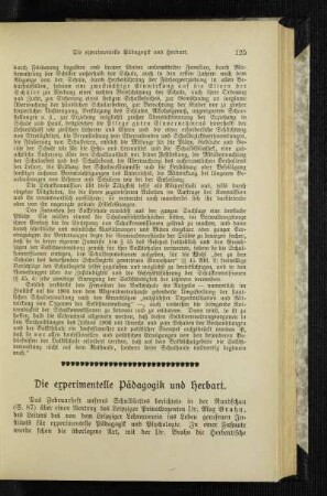¬Die¬ experimentelle Pädagogik und Herbart