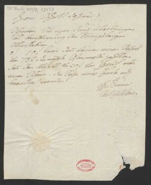 Brief an B. Schott's Söhne : o.D.
