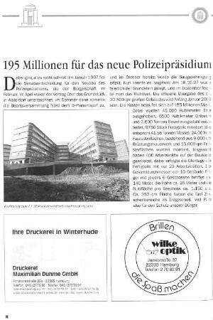 195 Millionen für das neue Polizeipräsidium