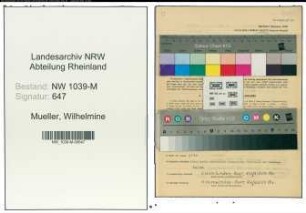 Entnazifizierung Wilhelmine Mueller , geb. 28.10.1892 (Kindergaertnerin)