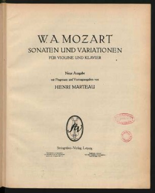 Bd. 4: Sonaten und Variationen für Violine und Klavier