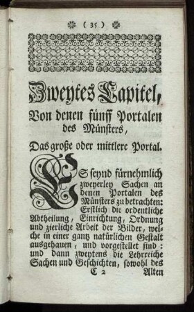 Zweytes Capitel, [...].