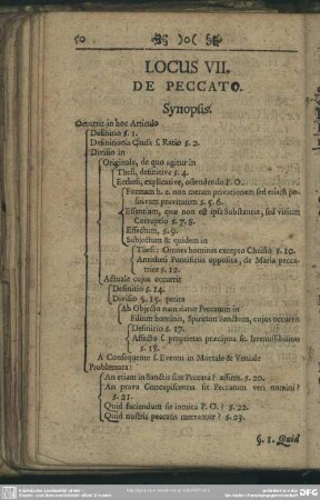 Locus VII. De Peccato