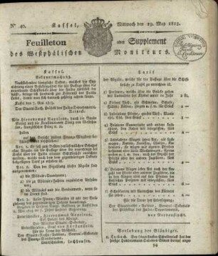 No. 40, Mittwoch den 19. May 1813