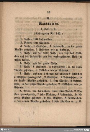 II. Manschetten