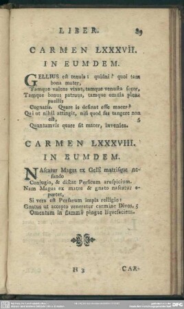 Carmen LXXXVII. In Eumdem