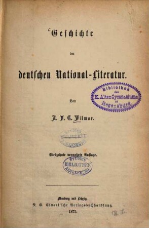 Geschichte der deutschen Nationalliteratur