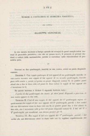 Teoremi e costruzioni di Geometria Proiettiva.