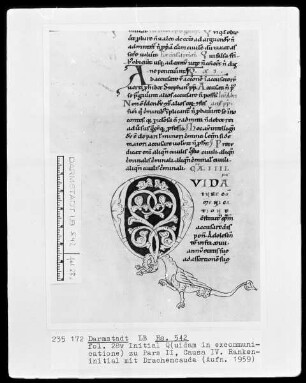 Kurzfassung des Decretum Gratiani — Initiale Q(uidam in ex communicatione), Folio 28verso