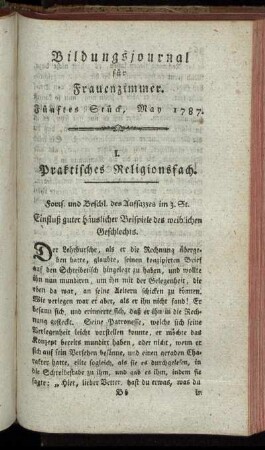 Fünftes Stück, May 1787