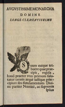 V-X, Augustissime Monarcha Domine Longe Clementissime