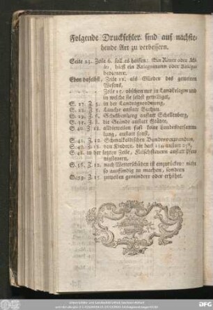 Folgende Druckfehler sind auf nachstehende Art zu verbessern.