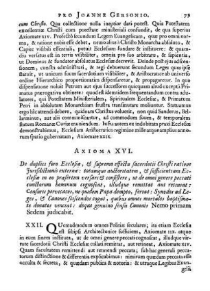 Axioma XVI. De duplici foro Ecclesiæ [...]