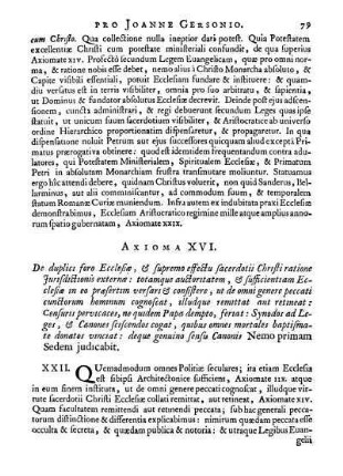 Axioma XVI. De duplici foro Ecclesiæ [...]