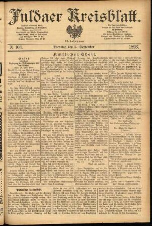 Ausgabe vom Dienstag, den 05. September 1893.